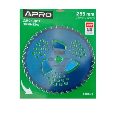Диск для тримера / мотокоси APRO 255 мм 3 пелюстка (для кущів) (830801)
