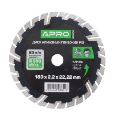 Диск по бетону APRO Глибокий Різ 180х2,2мм (830050)
