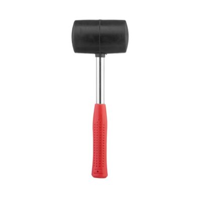 Киянка гумова INTERTOOL 680 г, 80мм, чорна гума, металева ручка (HT-0232)