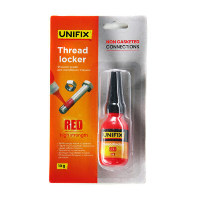 Фіксатор різьби для нерозбірних з'єднань UNIFIX червоний 10г(940021)