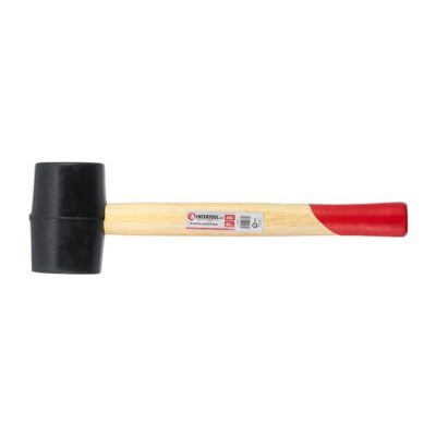 Киянка гумова INTERTOOL 450 г, 60мм чорна гума, дерев.ручка (HT-0237)