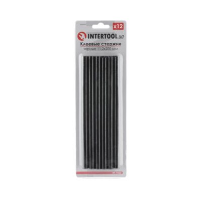 Клеєві стрижні (стержні) INTERTOOL 11.2х200 мм, 12шт чорні (RT-1023)