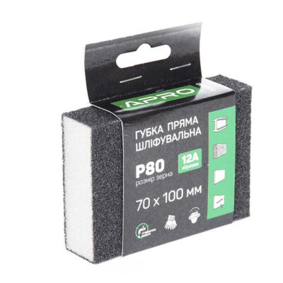 Губка шліфувальна пряма APRO Р 80 (828092)